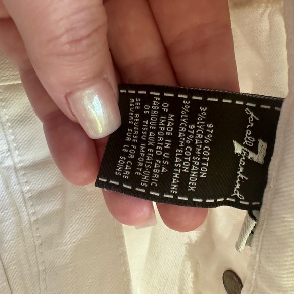 7 for all mankind, white/cream jeans, size 26 - Picture 3 of 4